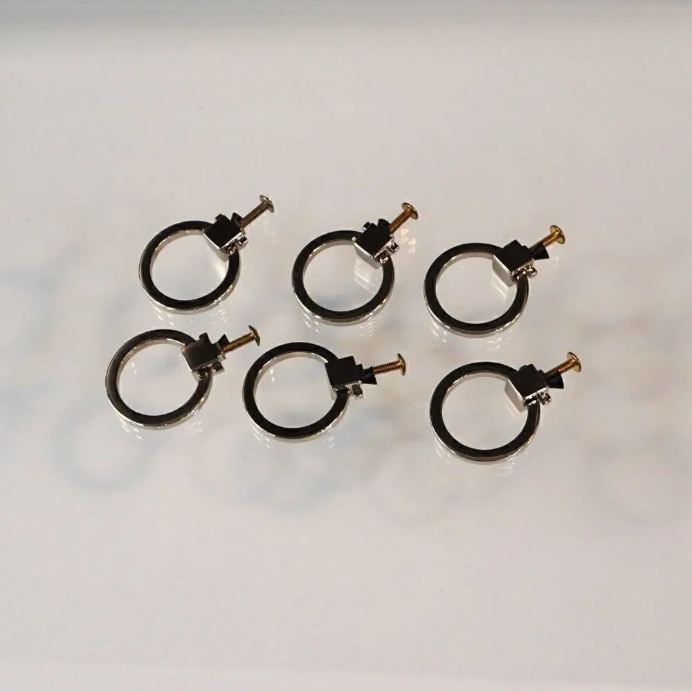 Cabinet Knob Drawer Ring Pull Handle Wardrobe Dresser Round Hardware Set Of 6